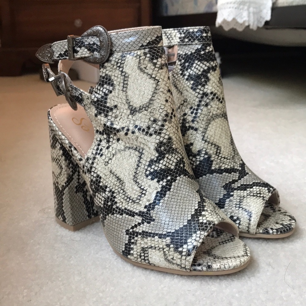 Snakeskin Ankle Booties